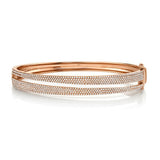 14K Rose Gold Diamond Pave Split Bangle