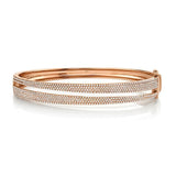 14K Yellow Gold Diamond Pave Split Bangle