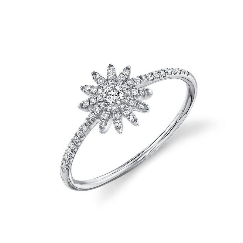 14K Rose Gold Diamond Starburst Ring-Rings-Maurice's Jewelers-WHITE GOLD-