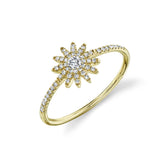 14K Rose Gold Diamond Starburst Ring-Rings-Maurice's Jewelers-YELLOW GOLD-