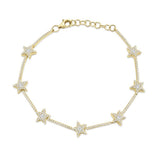 14K White Gold Diamond Star Bracelet-Bracelets-Maurice's Jewelers-