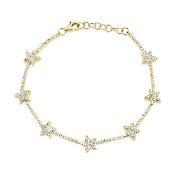 14K White Gold Diamond Star Bracelet-Bracelets-Maurice's Jewelers-
