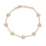 14K White Gold Diamond Star Bracelet-Bracelets-Maurice's Jewelers-