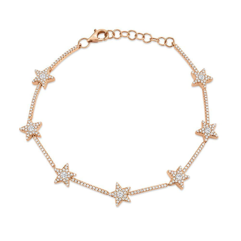 14K White Gold Diamond Star Bracelet-Bracelets-Maurice's Jewelers-