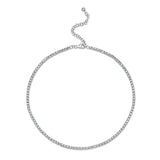 14K White Gold Diamond Illusion Tennis Necklace-Necklaces-Maurice's Jewelers-WHITE GOLD-