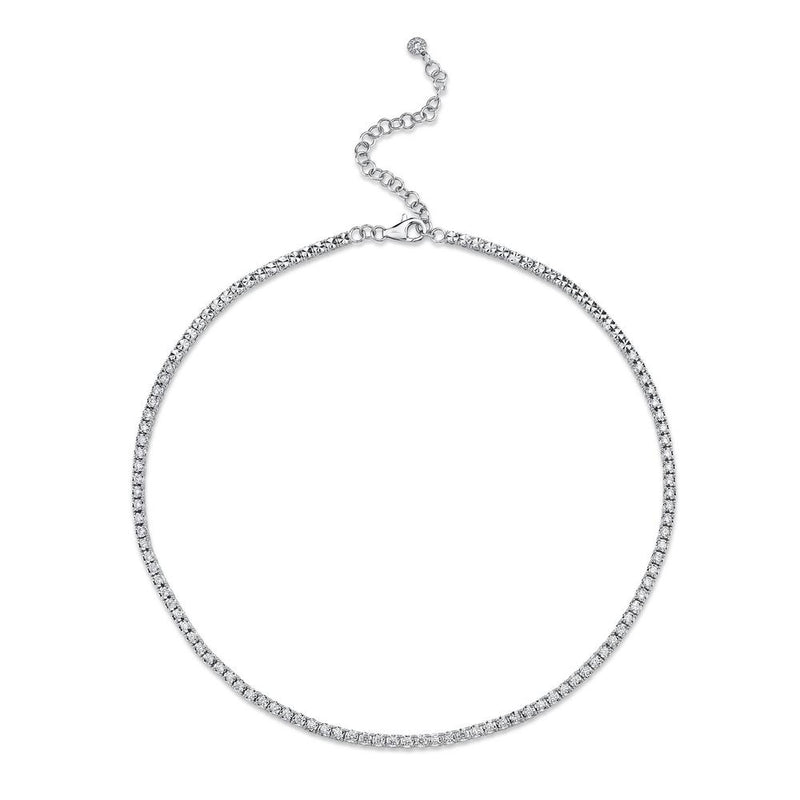 14K White Gold Diamond Illusion Tennis Necklace-Necklaces-Maurice's Jewelers-WHITE GOLD-