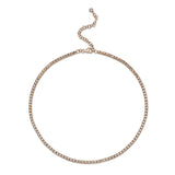 14K Yellow Gold Diamond Illusion Tennis Necklace