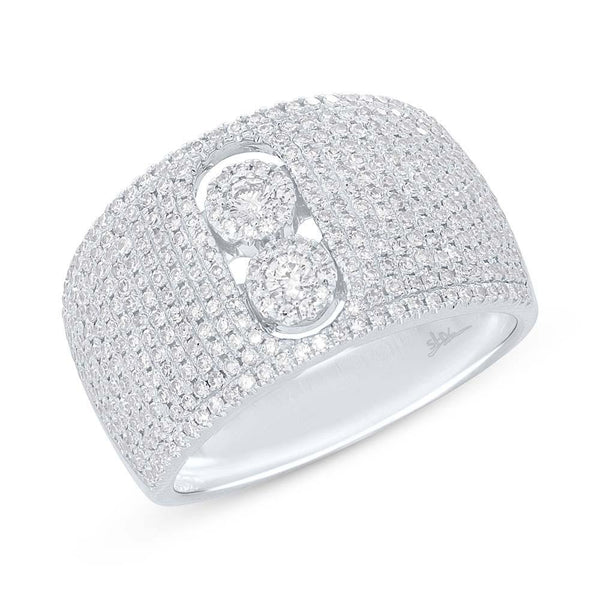 14K White Gold Diamond Pave Slider Ring