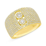 14K Yellow Gold Diamond Pave Slider Ring
