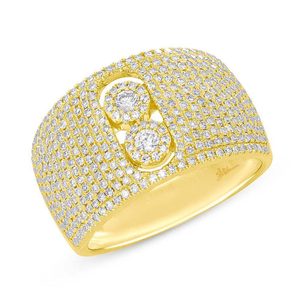 14K White Gold Diamond Pave Slider Ring