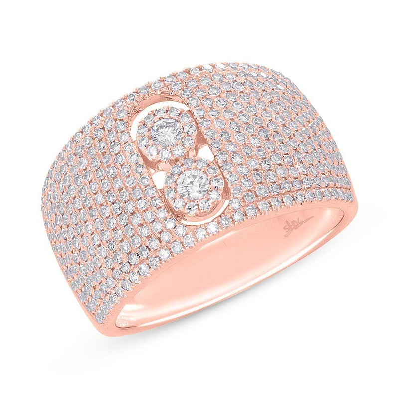 14K Yellow Gold Diamond Pave Slider Ring-Rings-Maurice's Jewelers-ROSE GOLD-