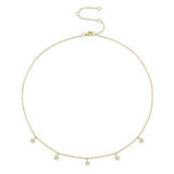 14K White Gold Diamond Star Dangle Necklace-Necklaces-Maurice's Jewelers-YELLOW GOLD-