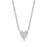14K Yellow Gold Pave Diamond Heart Necklace (Mini)