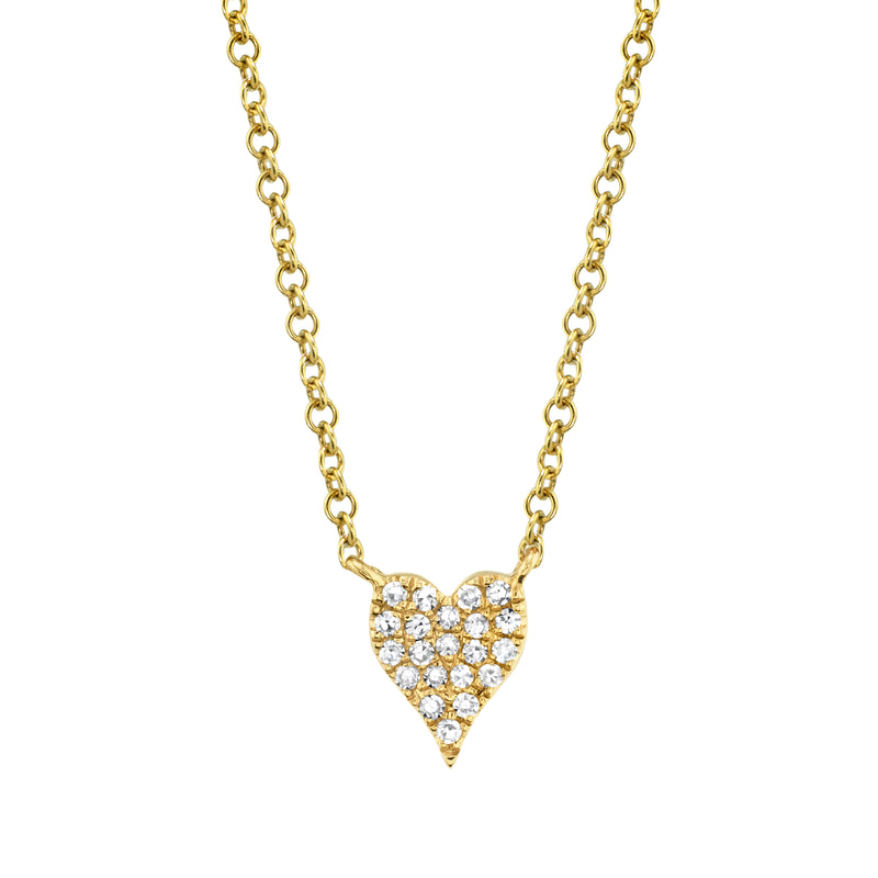 14K Rose Gold Pave Diamond Heart Necklace (Mini) – Maurice's Jewelers