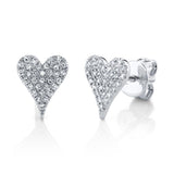 14K White Gold Diamond Heart Stud Earrings-earrings-Maurice's Jewelers-WHITE GOLD-