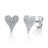 14K Rose Gold Diamond Heart Stud Earrings-Earrings-Maurice's Jewelers-WHITE GOLD-