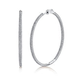 14K Rose Gold Diamond Pave Hoop Inside/Outside Earrings-Earrings-Maurice's Jewelers-WHITE GOLD-