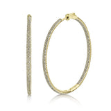 14K Rose Gold Diamond Pave Hoop Inside/Outside Earrings-Earrings-Maurice's Jewelers-YELLOW GOLD-