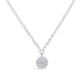 14K White Gold Diamond Pave Ball Necklace-Necklaces-Maurice's Jewelers-White Gold-