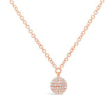 14K Rose Gold Diamond Pave Ball Necklace