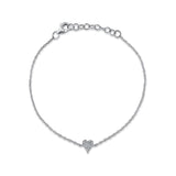 14K Rose Gold Diamond Pave Heart Bracelet-Bracelets-Maurice's Jewelers-WHITE GOLD-