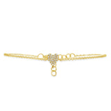 14K Yellow Gold Diamond Pave Heart Bracelet-Bracelets-Maurice's Jewelers-YELLOW GOLD-