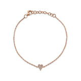 14K Rose Gold Diamond Pave Heart Bracelet-Bracelets-Maurice's Jewelers-ROSE GOLD-