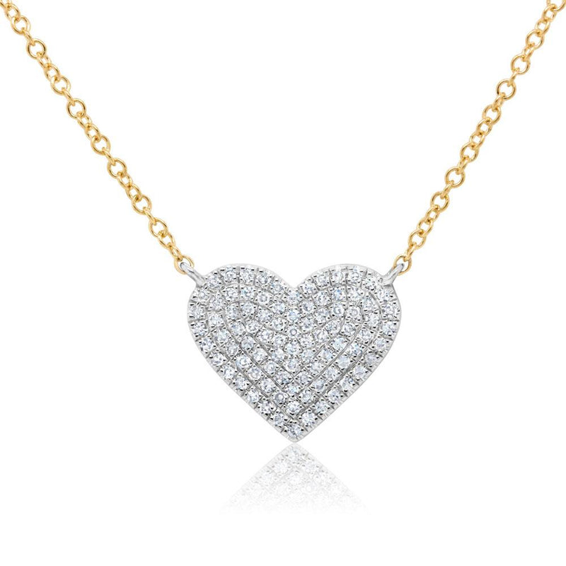14K White & Yellow Gold Diamond Heart Necklace-Necklaces-Maurice's Jewelers-