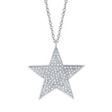 14K Yellow Gold Diamond Large Pave Star-Necklaces-Maurice's Jewelers-WHITE GOLD-