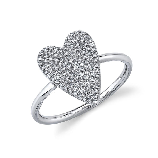 14K Yellow Gold Diamond Pave Medium Heart Ring-Rings-Maurice's Jewelers-WHITE GOLD-