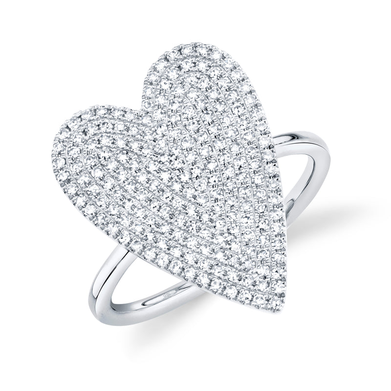 14K Rose Gold Diamond Pave Heart Ring-Rings-Maurice's Jewelers-WHITE GOLD-