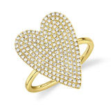 14K Rose Gold Diamond Pave Heart Ring-Rings-Maurice's Jewelers-YELLOW GOLD-