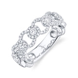 14K Yellow Gold Diamond Halo Link Ring-Rings-Maurice's Jewelers-WHITE GOLD-