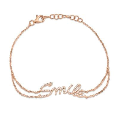 14K Rose Gold Diamond "SMILE" Bracelet-Bracelets-Maurice's Jewelers-