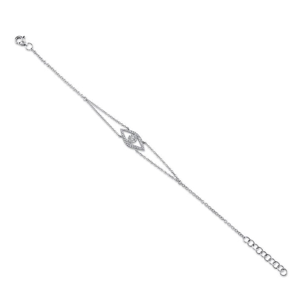 14K Yellow Gold Diamond Evil Eye Bracelet-Bracelets-Maurice's Jewelers-WHITE GOLD-