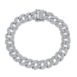 14K Multitoned Diamond Pave Link Bracelet