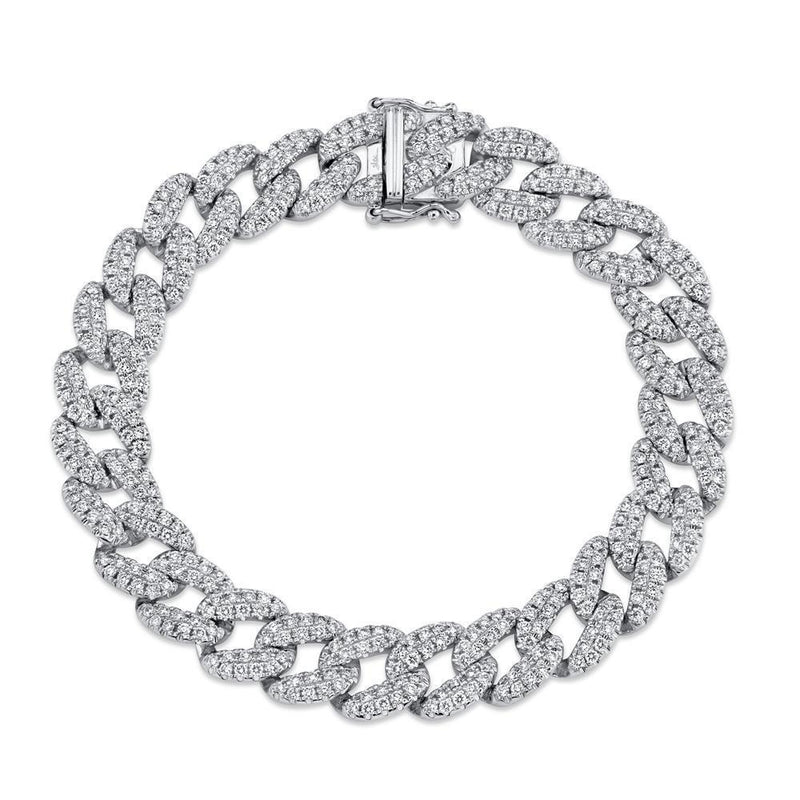 14K Rose Gold Diamond Pave Link Bracelet-Bracelets-Maurice's Jewelers-White Gold-