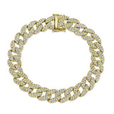 14K Rose Gold Diamond Pave Link Bracelet-Bracelets-Maurice's Jewelers-Yellow Gold-