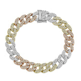 14K Rose Gold Diamond Pave Link Bracelet