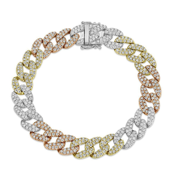14K Rose Gold Diamond Pave Link Bracelet-Bracelets-Maurice's Jewelers-Multitoned-