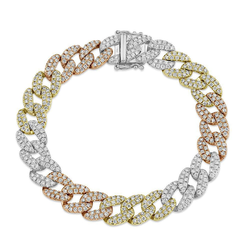 14K Rose Gold Diamond Pave Link Bracelet-Bracelets-Maurice's Jewelers-Multitoned-
