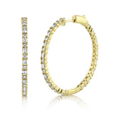 14K White Gold Diamond Hoop Earrings-EARRINGS-Maurice's Jewelers-YELLOW GOLD-
