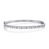 14K White Gold Diamond Double Row Bangle-Bracelets-Maurice's Jewelers-WHITE GOLD-