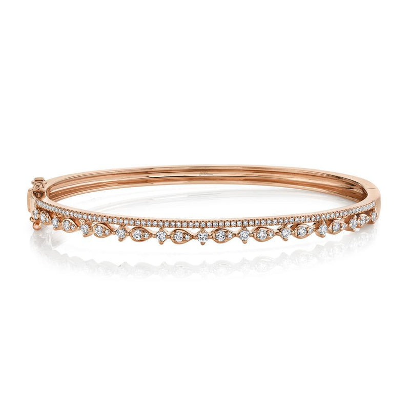 14K Yellow Gold Diamond Double Row Bangle-Bracelets-Maurice's Jewelers-ROSE GOLD-