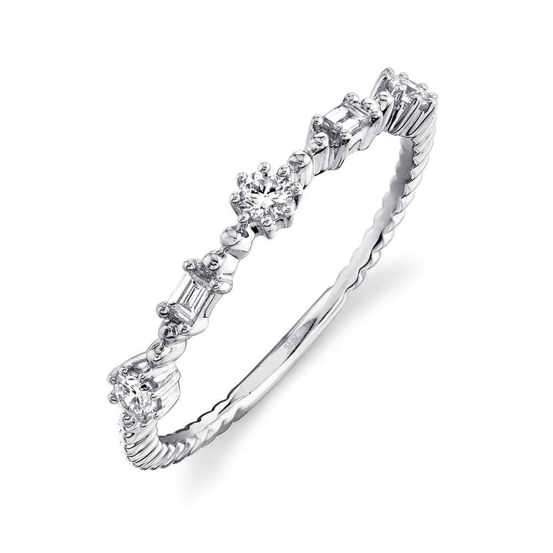 14K Rose Gold Diamond Beaded Band-Rings-Maurice's Jewelers-WHITE GOLD-