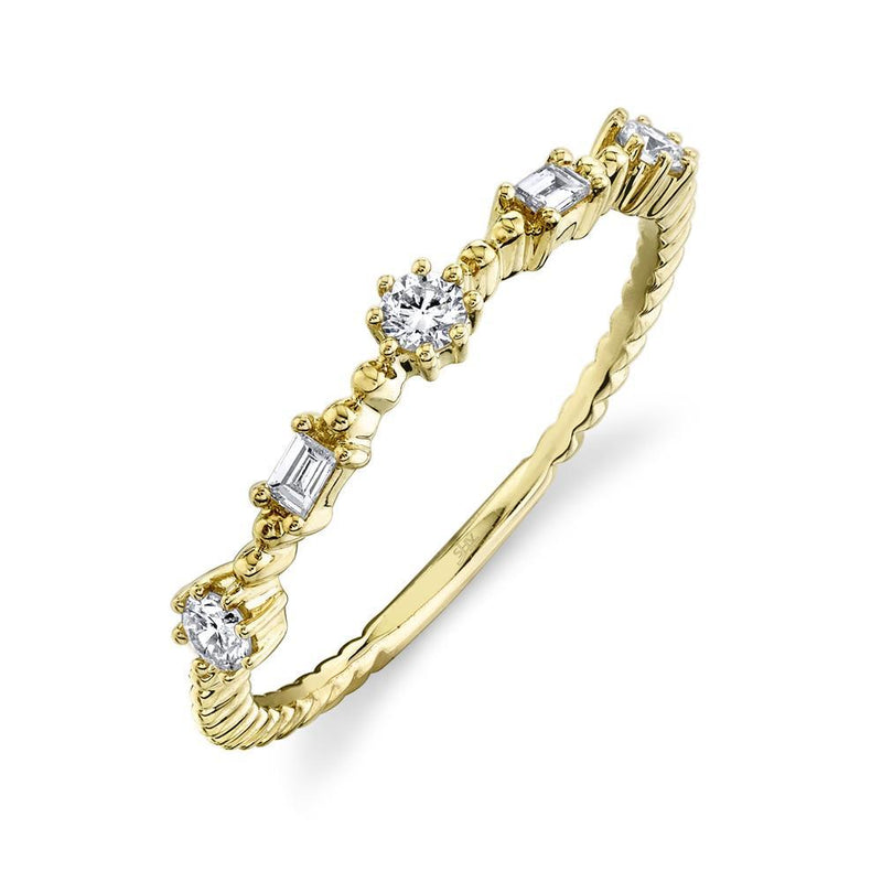 14K Rose Gold Diamond Beaded Band-Rings-Maurice's Jewelers-YELLOW GOLD-