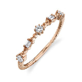 14K Rose Gold Diamond Beaded Band-Rings-Maurice's Jewelers-ROSE GOLD-