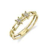 14K Rose Gold Diamond Star Slider Ring