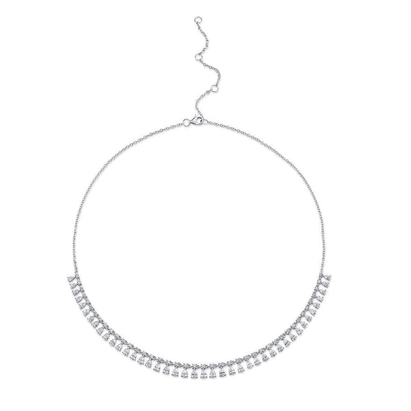 14K White Gold Diamond Pear Drop Necklace-Necklaces-Maurice's Jewelers-