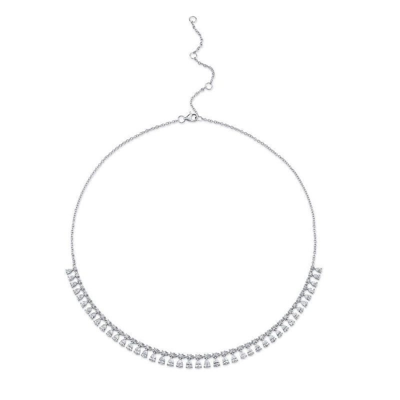 14K White Gold Diamond Pear Drop Necklace-Necklaces-Maurice's Jewelers-